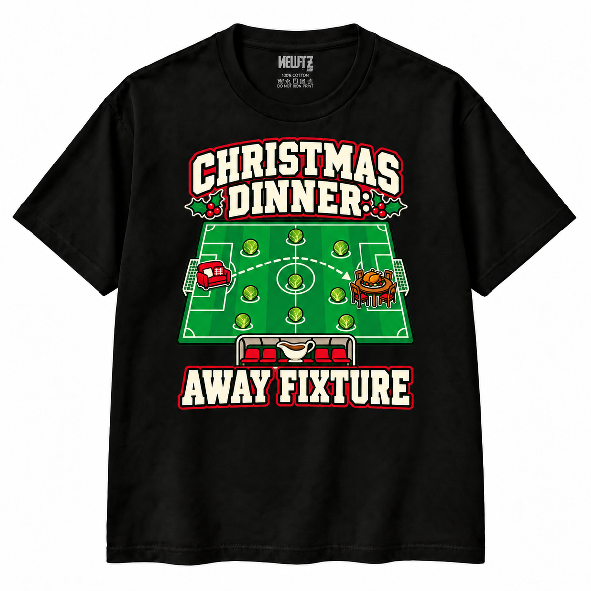 Christmas Dinner Away Fixture Football T-Shirt