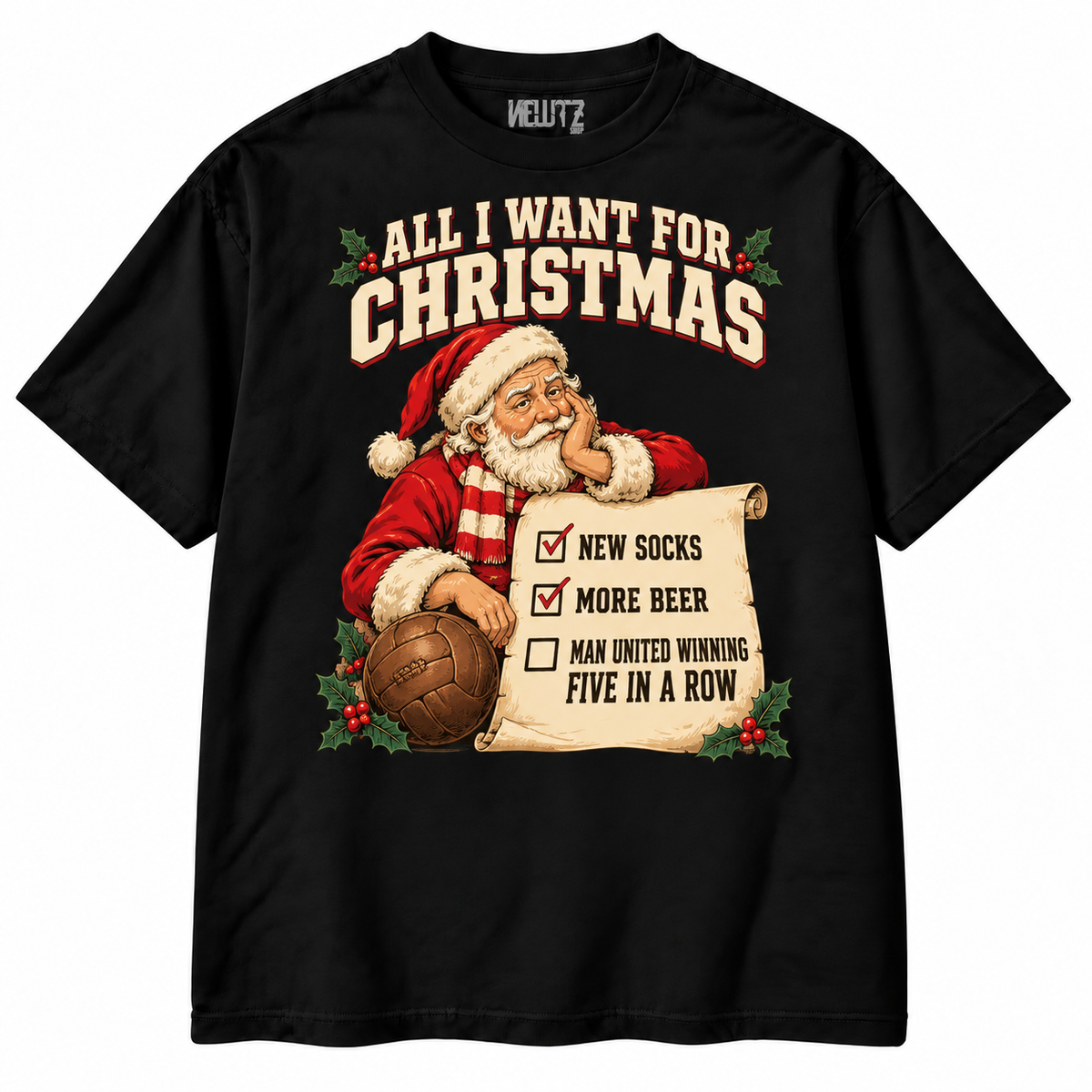 Manchester United Five Wins Christmas Wishlist Banter T-Shirt