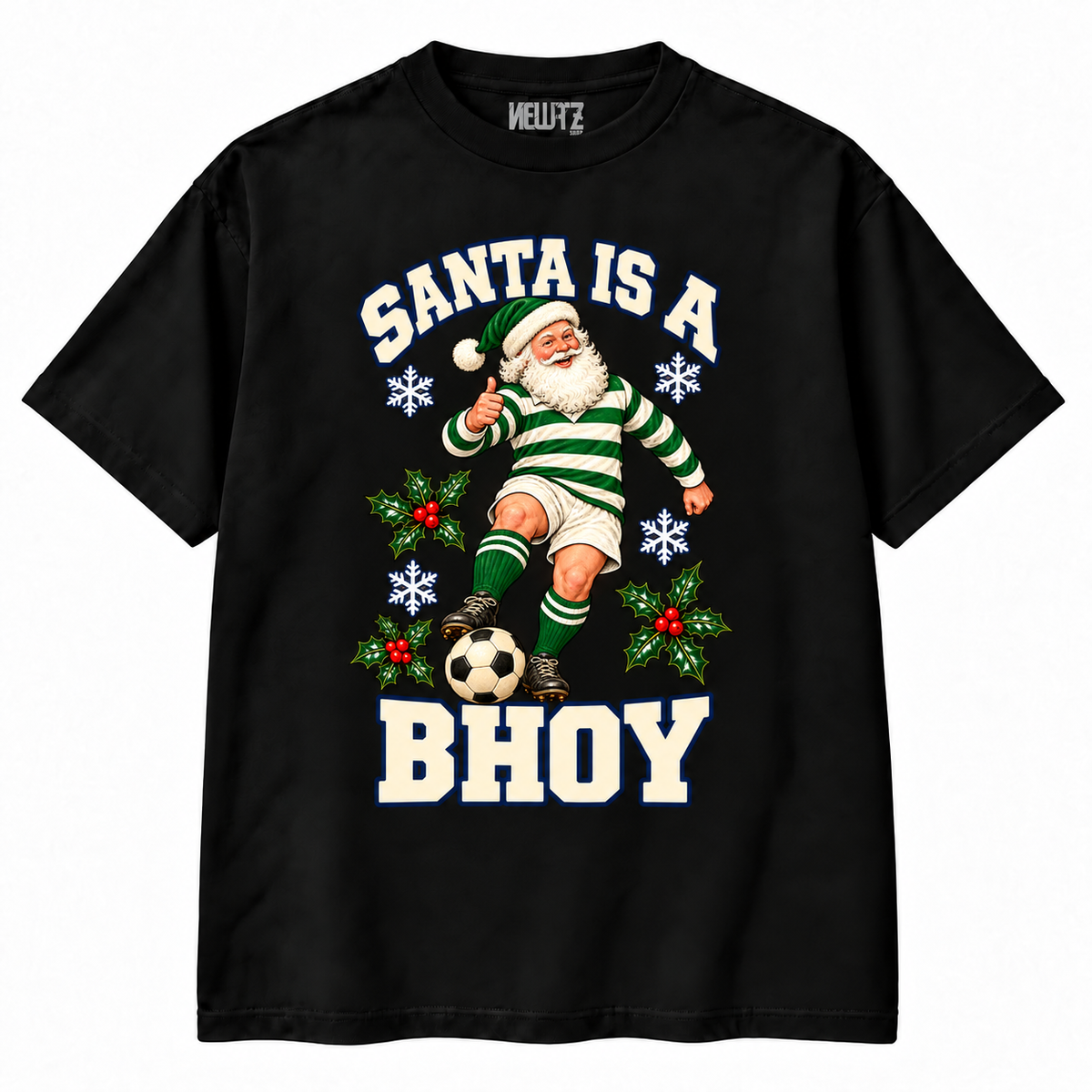 Celtic-Inspired Santa Is a Bhoy Christmas T-Shirt
