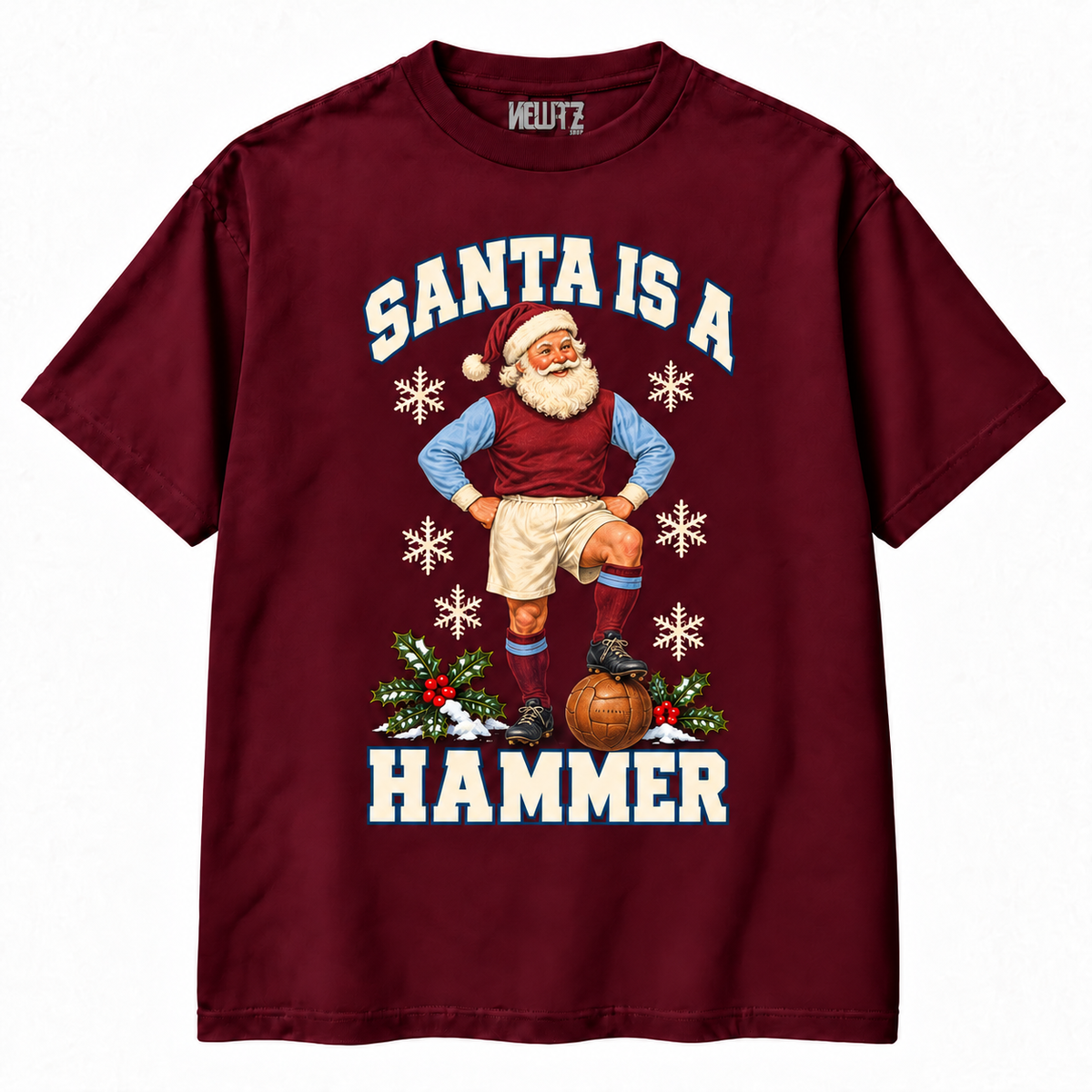 West Ham United-Inspired Santa Is a Hammer Christmas T-Shirt