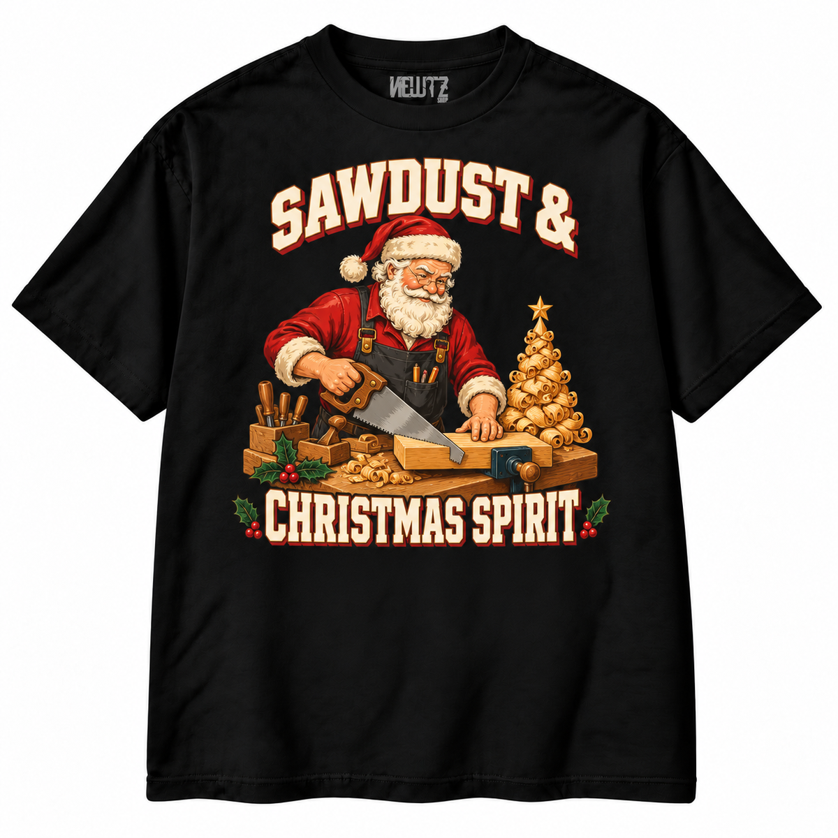 Sawdust & Christmas Spirit Carpenter T-Shirt