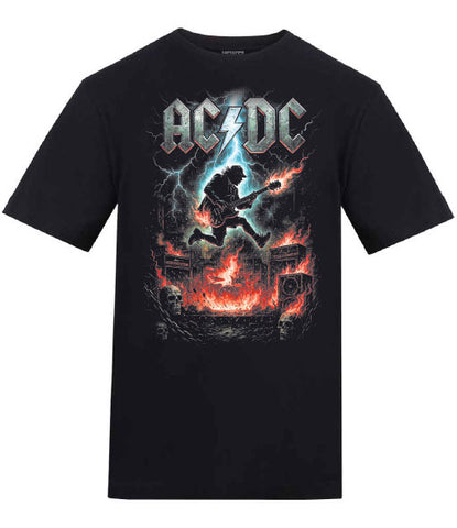 AC DC Jumping Rock Guitar Black T-Shirt