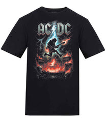 AC DC Jumping Rock Guitar Black T-Shirt
