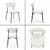 Glenn Stackable Boucle Dining Chairs – White – Set of 2
