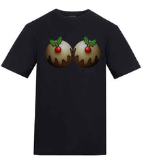 Christmas Pudding Boobs Funny T-Shirt
