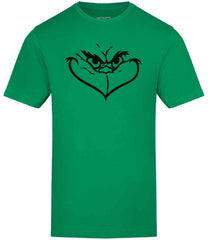 Grinch Face on a Green T-Shirt