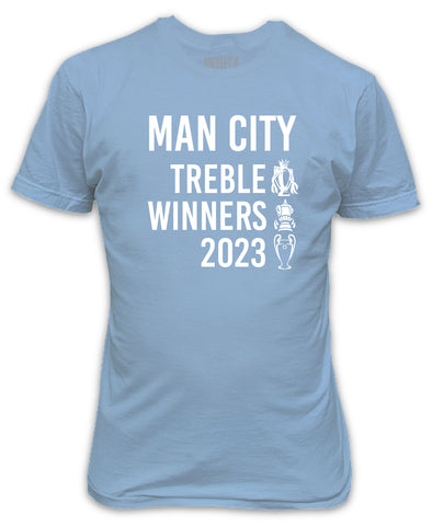 Man City Treble Winners 2023 Sky Blue T-Shirt - Champions Top