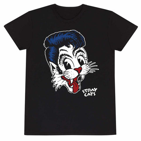 Stray Cats Big Blue Unisex Black T-Shirt