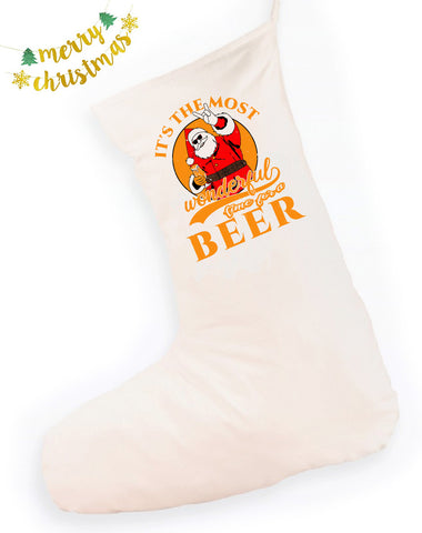 Time For A Beer Christmas Stocking 28x57cm