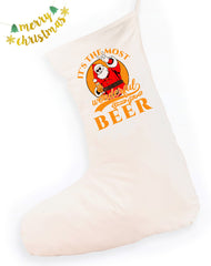 Time For A Beer Christmas Stocking 28x57cm