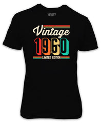 Vintage 60's Limited Edition Birthday Celebrations Black T-Shirt - Sixties