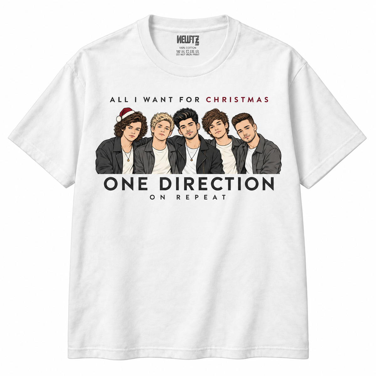 One Direction On Repeat Christmas T-Shirt