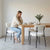 Glenn Stackable Boucle Dining Chairs – White – Set of 2