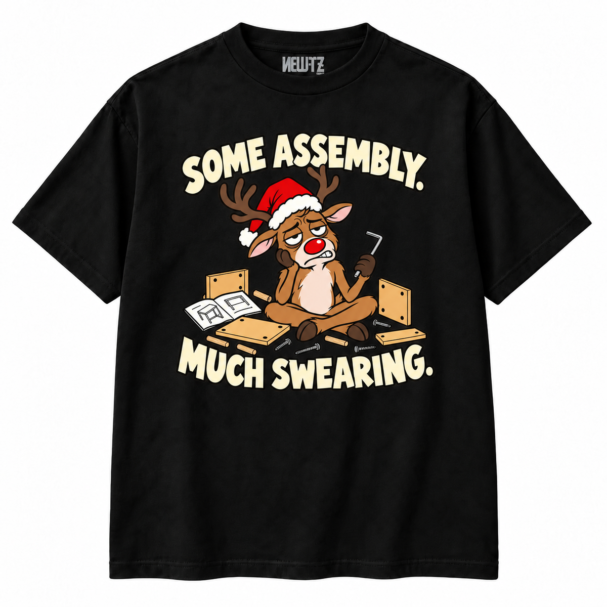 Some Assembly Much Swearing Reindeer Christmas T-Shirt