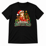 Best Cat Dad Christmas T-shirt in black
