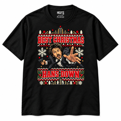 Best Christmas Hans Down T-Shirt — Black on white background