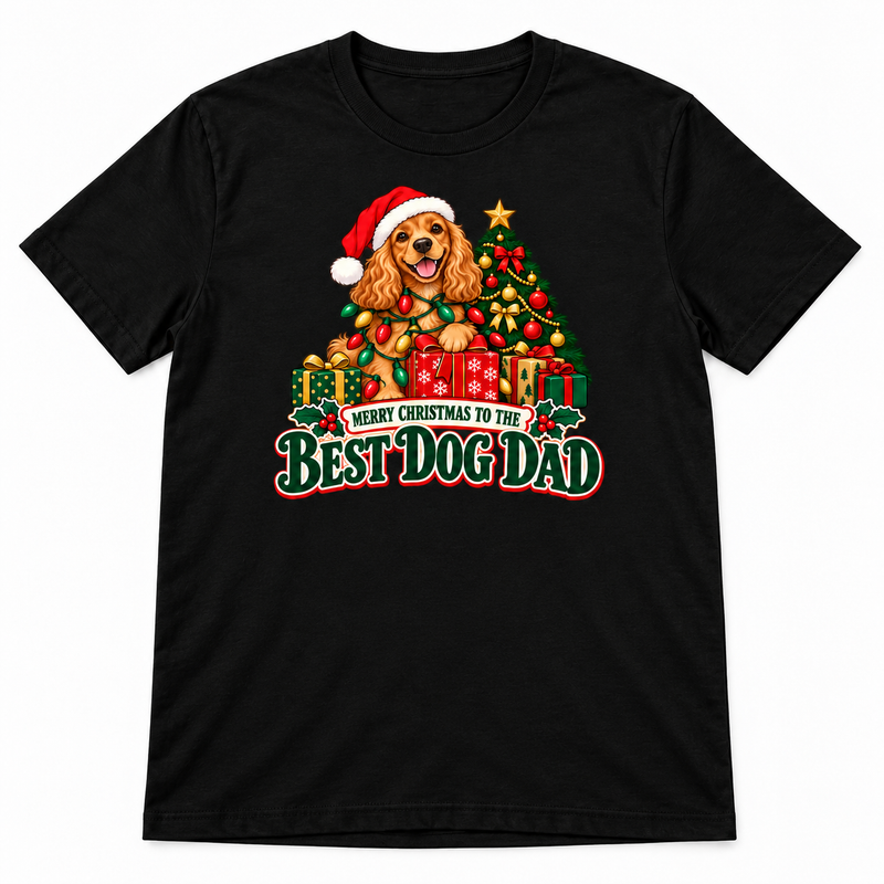 Best Dog Dad Christmas T-Shirt