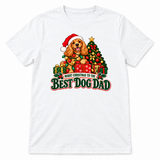 Best Dog Dad Christmas T-shirt in white