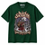 NEWTZ Black Sackbeth Christmas T-shirt in Bottle Green with approved NEWTZ neck label on white background