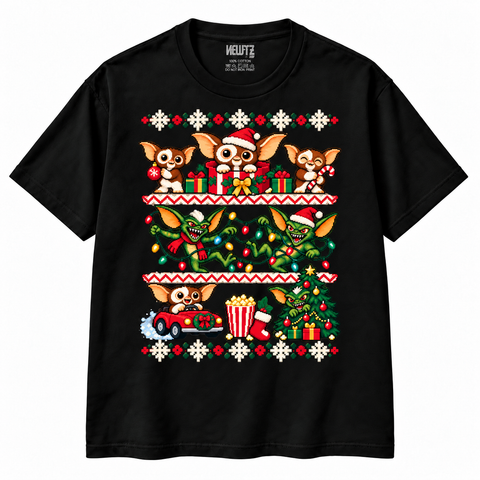Christmas Creature Chaos Retro T-Shirt