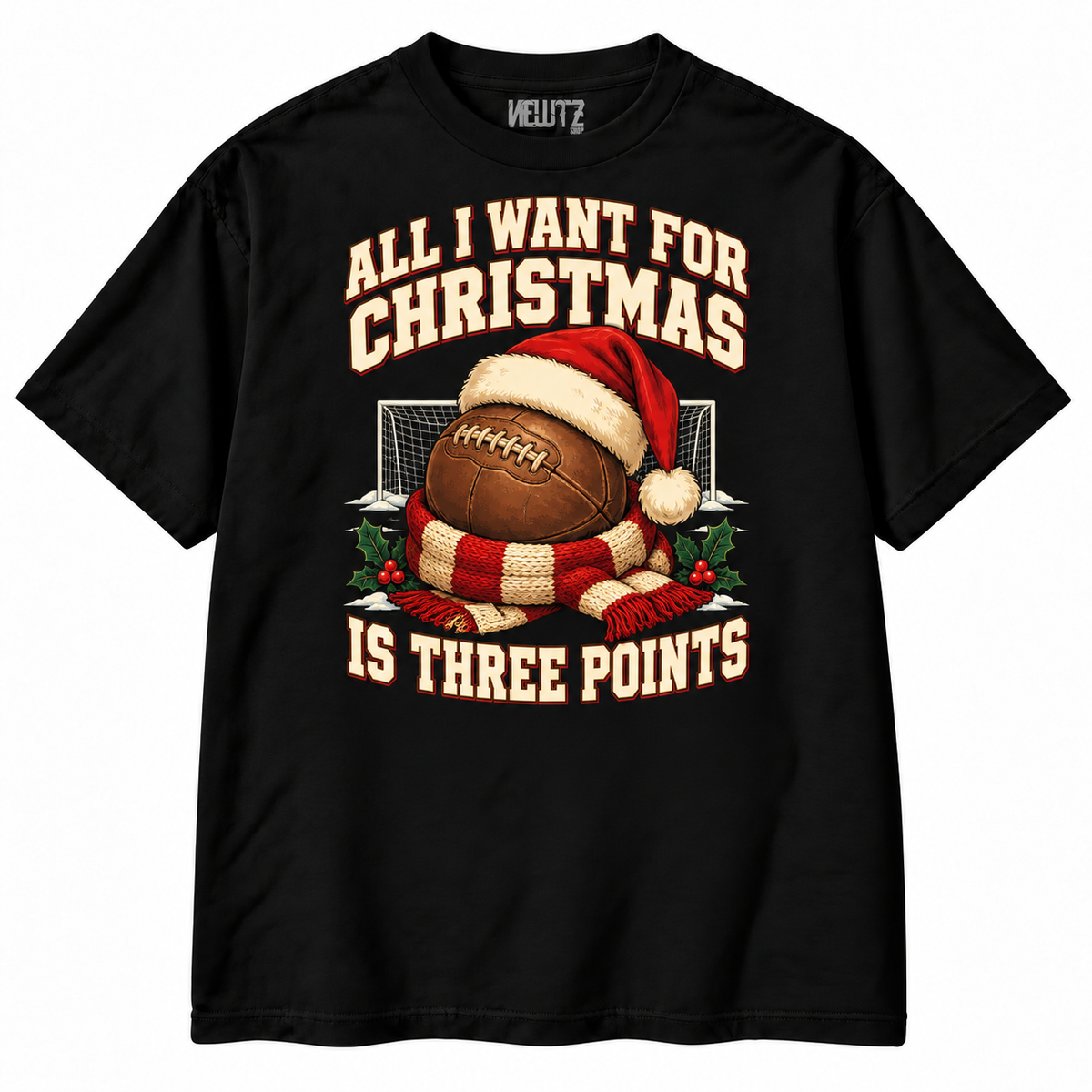 All I Want for Christmas Is Three Points Football T-Shirt