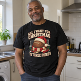 christmas three points Black Christmas T-shirt — model