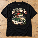 driving home eventually Black Christmas T-shirt — bench