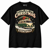 driving home eventually Black Christmas T-shirt — black