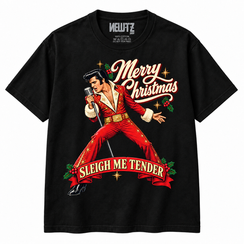 Elvis-Inspired Sleigh Me Tender Christmas T-Shirt