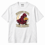 Faithful Until the Buffet T-Shirt in white, front view
