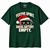 NEWTZ Festive Spirit Social Battery Empty Christmas T-shirt in bottle green