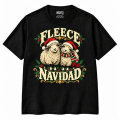 Fleece Navidad Christmas T-shirt in Black