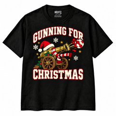 Gunning for Christmas Football T-Shirt — Black