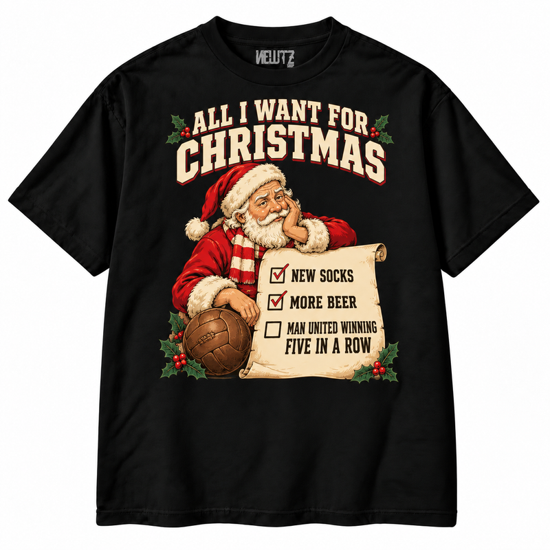 Manchester United Five Wins Christmas Wishlist Banter T-Shirt