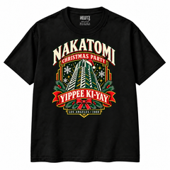 Nakatomi Christmas Party Yippee Ki-Yay T-shirt in Black