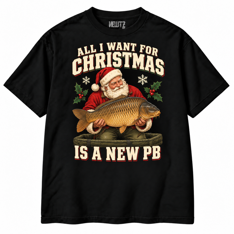 All I Want for Christmas Is a New PB Carp Fishing T-Shirt