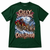 NEWTZ Ozzy Snowbourne Crazy Sleigh Christmas T-shirt in green on white background