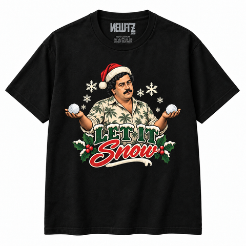 Pablo Escobar-Inspired Let It Snow Christmas T-Shirt
