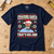 Roy Keane That’s His Job Christmas T-Shirt — Navy flat lay on a wooden workbench