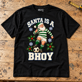 Celtic-inspired Santa Is a Bhoy Christmas T-shirt — flat lay