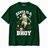 Celtic-inspired Santa Is a Bhoy Christmas T-shirt — Bottle Green