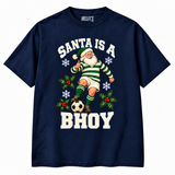 Celtic-inspired Santa Is a Bhoy Christmas T-shirt — navy