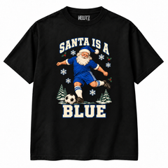 Chelsea-inspired Santa Is a Blue Christmas T-shirt — black