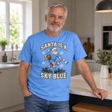 Coventry City Santa Is a Sky Blue Christmas T-shirt — model