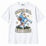 Coventry City Santa Is a Sky Blue Christmas T-shirt — white