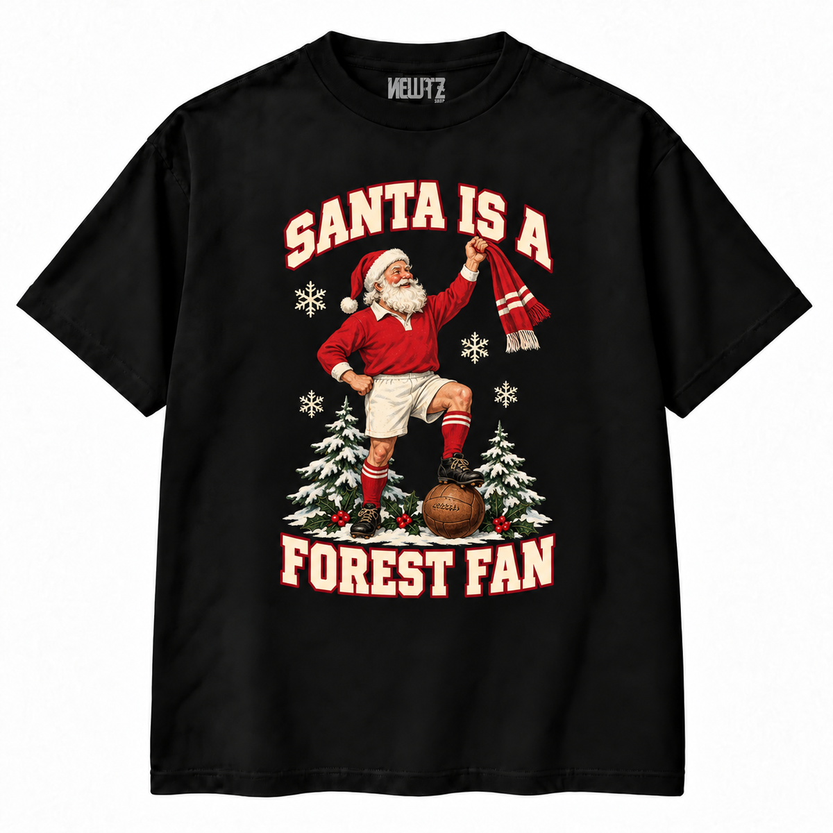 Nottingham Forest-Inspired Santa Is a Forest Fan Christmas T-Shirt