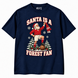 Nottingham Forest Santa Is a Forest Fan Christmas T-shirt — navy