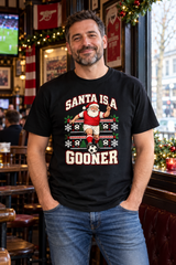 Arsenal-inspired Santa Is a Gooner Christmas T-shirt – model