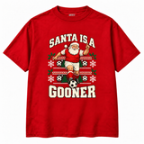Arsenal-inspired Santa Is a Gooner Christmas T-shirt – red