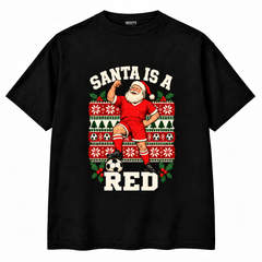 Liverpool-inspired Santa Is a Red Christmas T-shirt – black